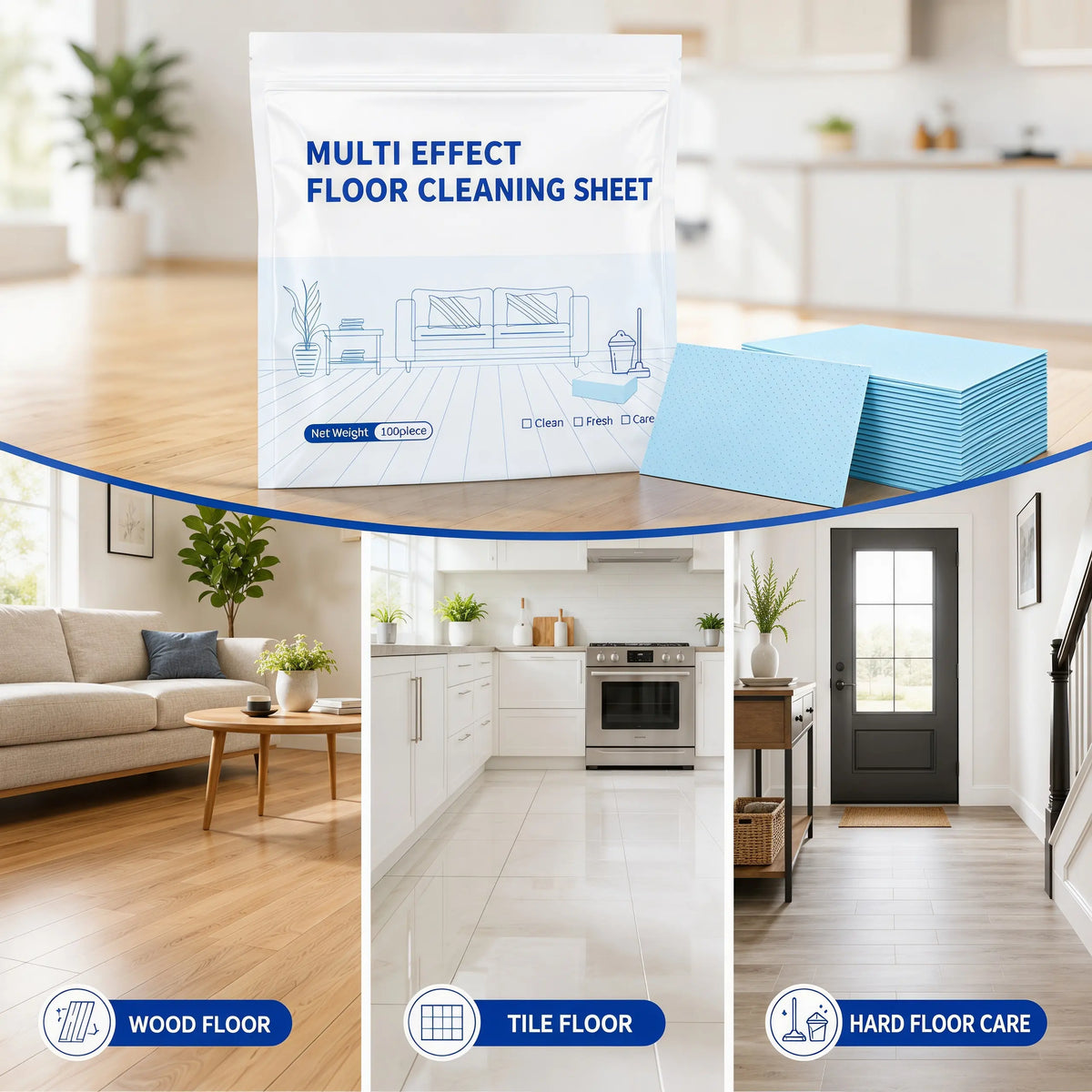 100-Piece Multi-Surface Floor Cleaning Tablets for Hardwood & Tile